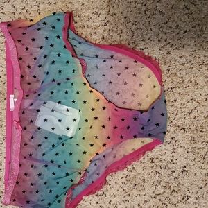 Savage X Fenty Rainbow star print sheer undies